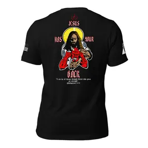 "Jesus Has Your Back" - T-Shirt wht/rd