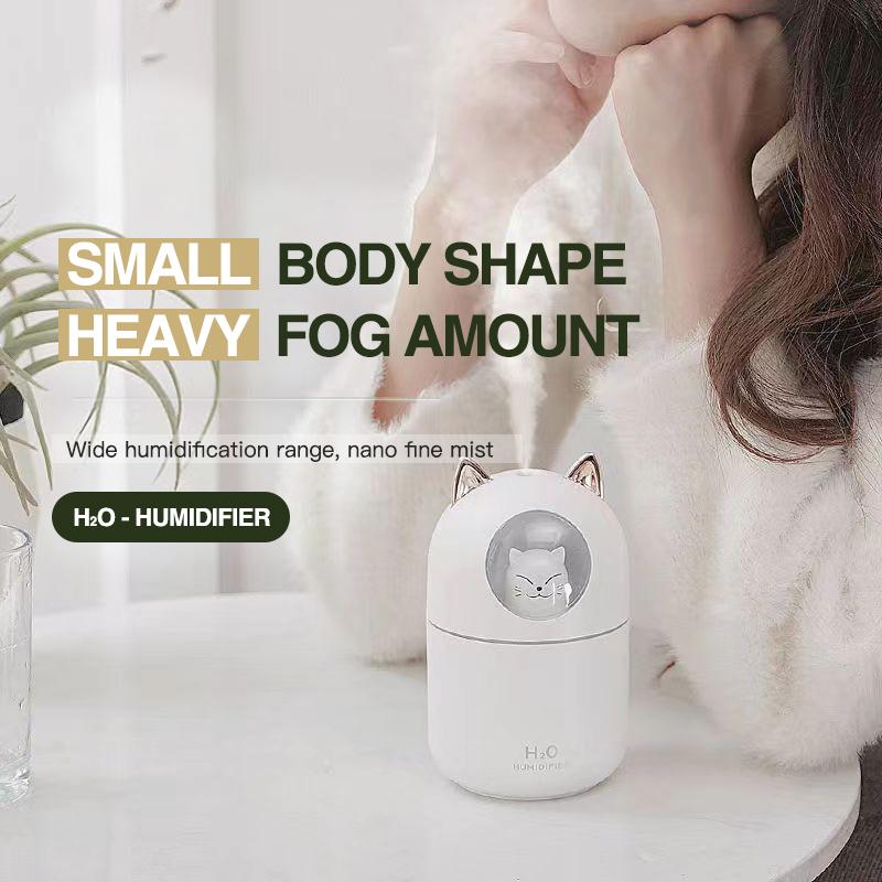 H2O Humidifier 102-XXD06 - Car Diffuser & Micro Humidifier with Upgraded Ambient Light for Dry Burning Prevention Ideal for Household Toilets & Desks