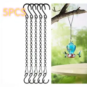 5pcs S Hook Hanging Plant Chains, Adjustable 11.4 Inch Iron Chain, Ideal for Indoor Outdoor Plants, Bird Feeders, Lanterns