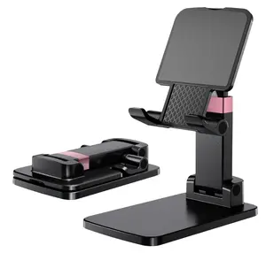 Adjustable Phone & Tablet Stand for Desk, Foldable Holder with Stable Base and Non-Slip Design, Compatible with iPhone, Android Phones and Tablets