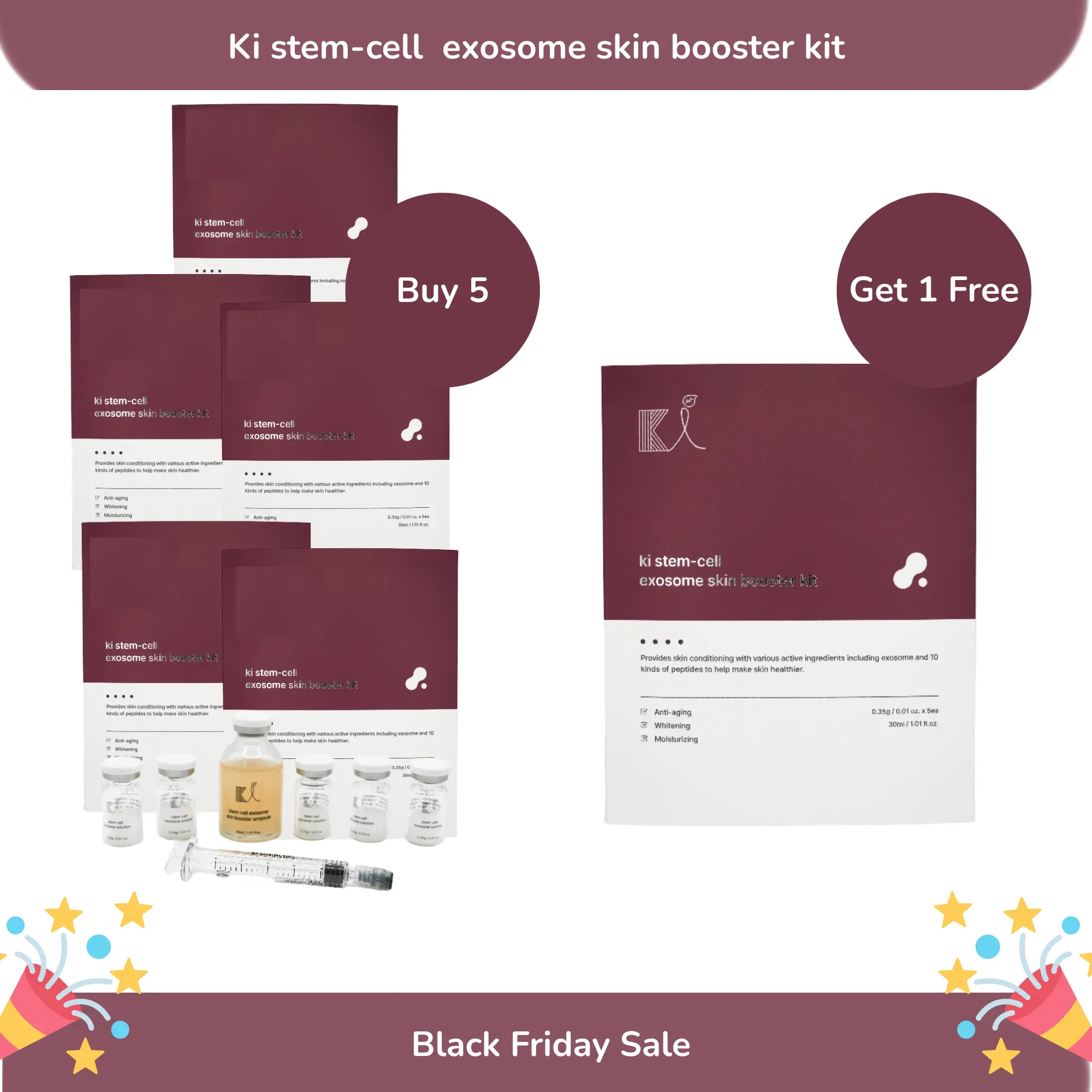 Buy 5 Get 1 Free】KI Stem-Cell Exosome Booster Kit 6-in-1 Value Set -