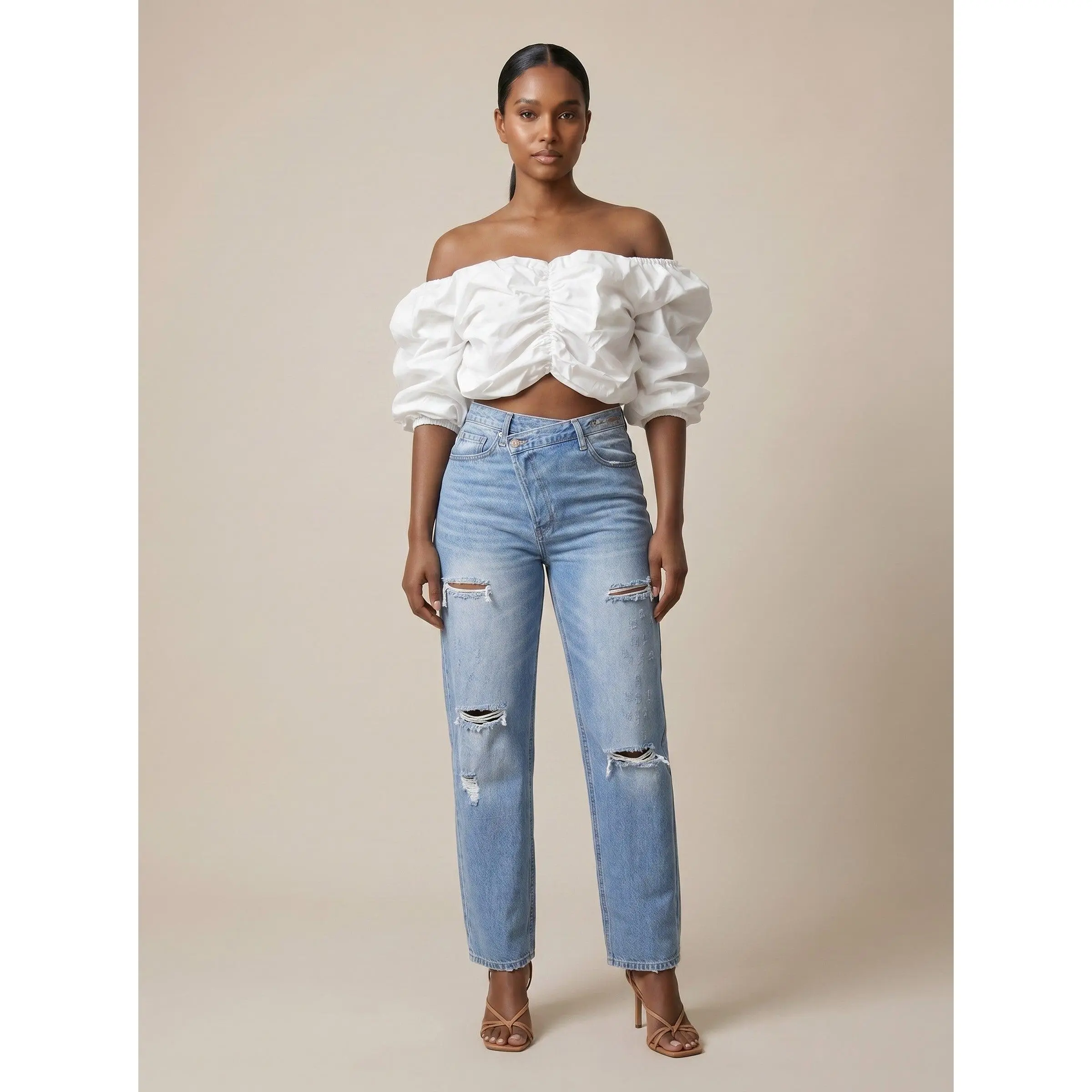 Criss Cross Waist jeans