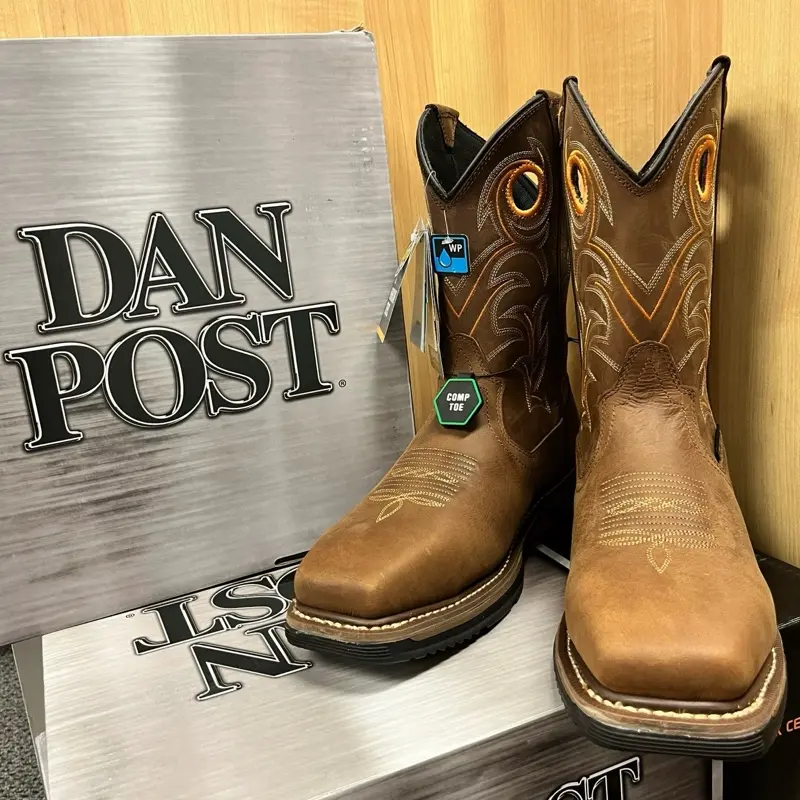 Dan Post Men's Work Boots - Comfortable Footwear for Walking, Durable Design, Authentic Cowboy Style - Walking Shoes