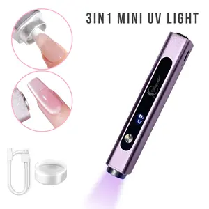 Classy Nail 3in1 UV/LED Manicure Handheld Lamp with LED Display and Magnet and Silicone Stamper - Purple