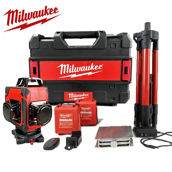 Milwaukee 4D 16-Line Green Laser Level Kit for Construction, Home Renovation and Interior Layout, 4×360° Self-Leveling Alignment Tool with Tripod, Wall Mount, Lifting Platform, Remote Control and Carry Case work wood frame horizontal