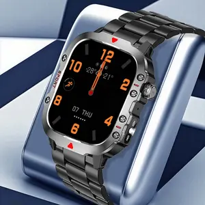 Men Business Smartwatch Flashlight 2.01 Inch HD Screen Fashionable Digital Watches Multiple Sports Modes Wireless Call Health Tracker Smart Watch Men Multifunctional