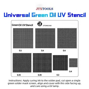 JTX 0.3/0.35/0.5/0.4 Universal Solder Mask Green Oil UV Stencil 2PCS/Set
