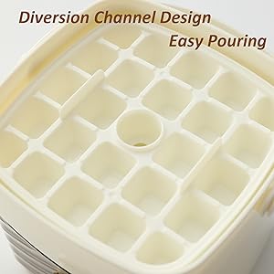 Ice Cube Tray with Lid and Bin, Ice Trays for Freezer, Flexible Ice Cube Trays,2 Pack for Freezer, 48 Pcs Ice Cube Mold with Ice Scoop for Personal Use in Whiskey, Cocktail, Coffee and DIY(White)