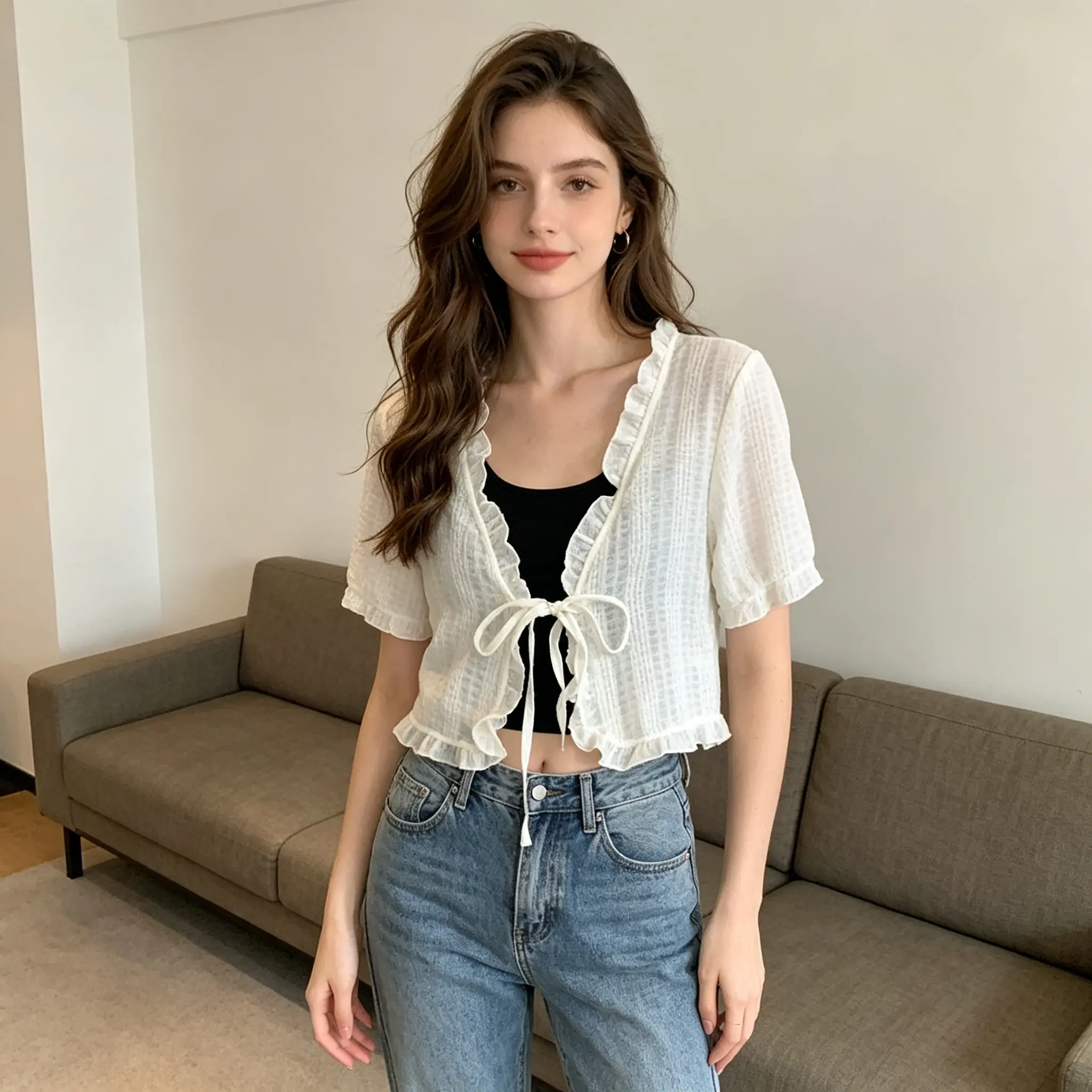 Women's Short Sleeve Chiffon Sun Protection Cardigan, Thin Loose Short Shawl Cover Up, Casual Air Conditioning Outerwear Matching Cami Dress summer tops women trendy blouses