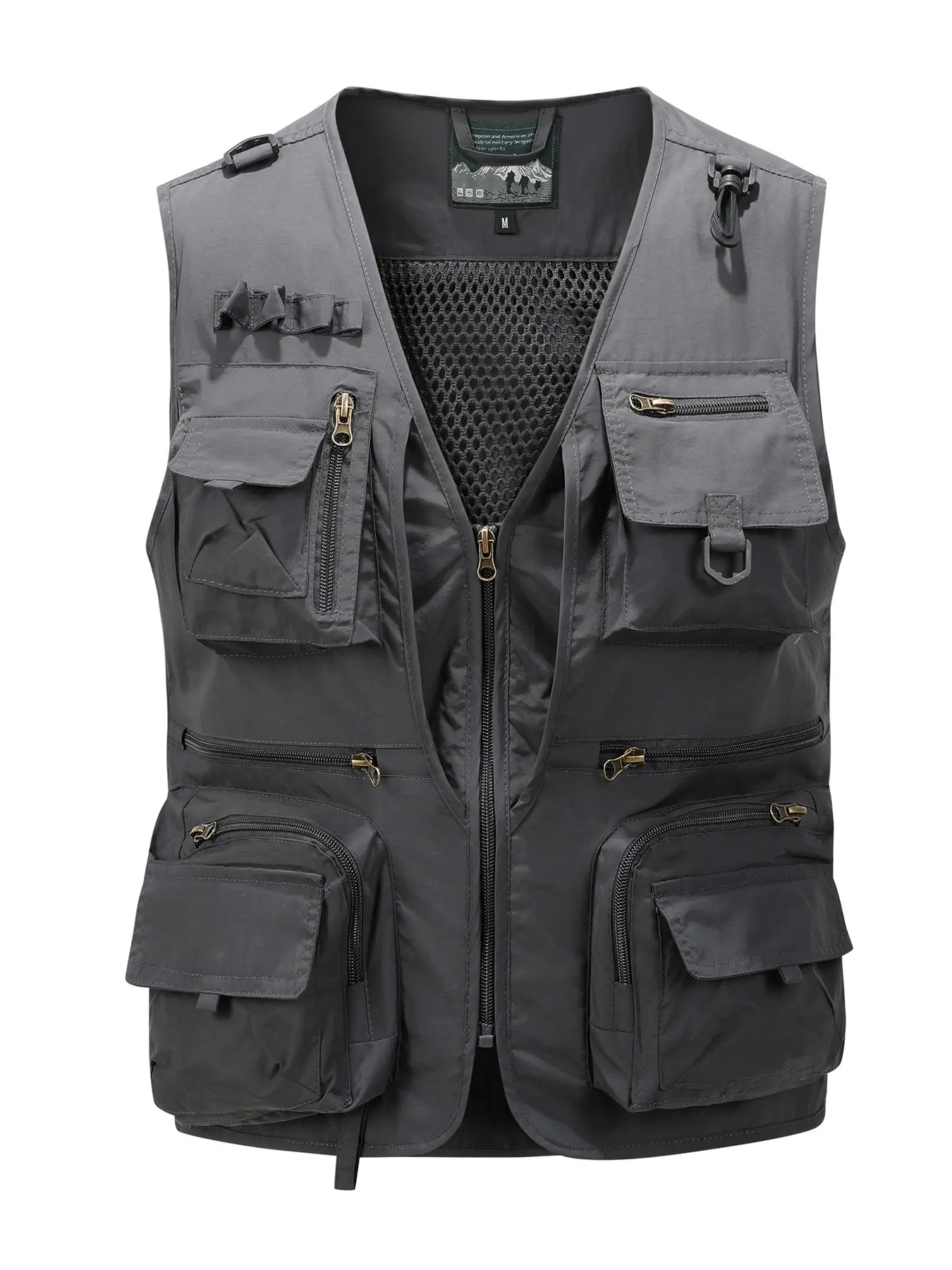 Men's Summer Outdoor Casual Vest Gilet Waistcoat Vest Menswear, Multi-Pocket Breathable Pure Color, Loose-Fitting Outerwear for Spring & Fall, Loose Sleeveless Vest