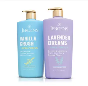 Jergens Shea Fusion Body Lotion Dual Pack, Moisturizer with Shea Butter and Vitamin E, Vanilla Crush 14 fl oz and Lavender Dreams 14 fl oz, Pack of 2