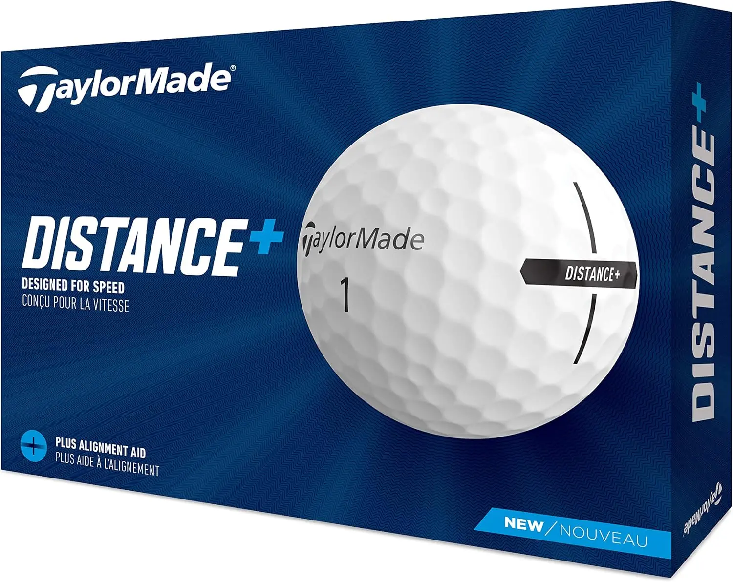 TaylorMade Distance+ 2021 Golf Balls - 12 Ball Pack, White, Ionomer Construction, Aerodynamic Dimple Pattern, High-Velocity Performance for Adults