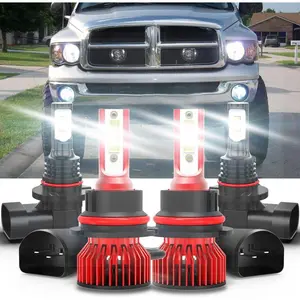 For 2002 2003 2004 2005 Dodge Ram 1500 2500 3500 9007 9145 High Low Beam Fog Lights High Low Combo, 6000K White Light, Pack of 4