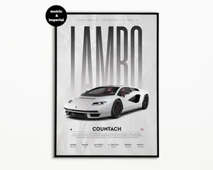 Lamborghini Countach Poster unframed  | | Hyper Car Poster unframed  | Super Car Print | Art Print | Poster unframed  | Home Decor | Wall Decor