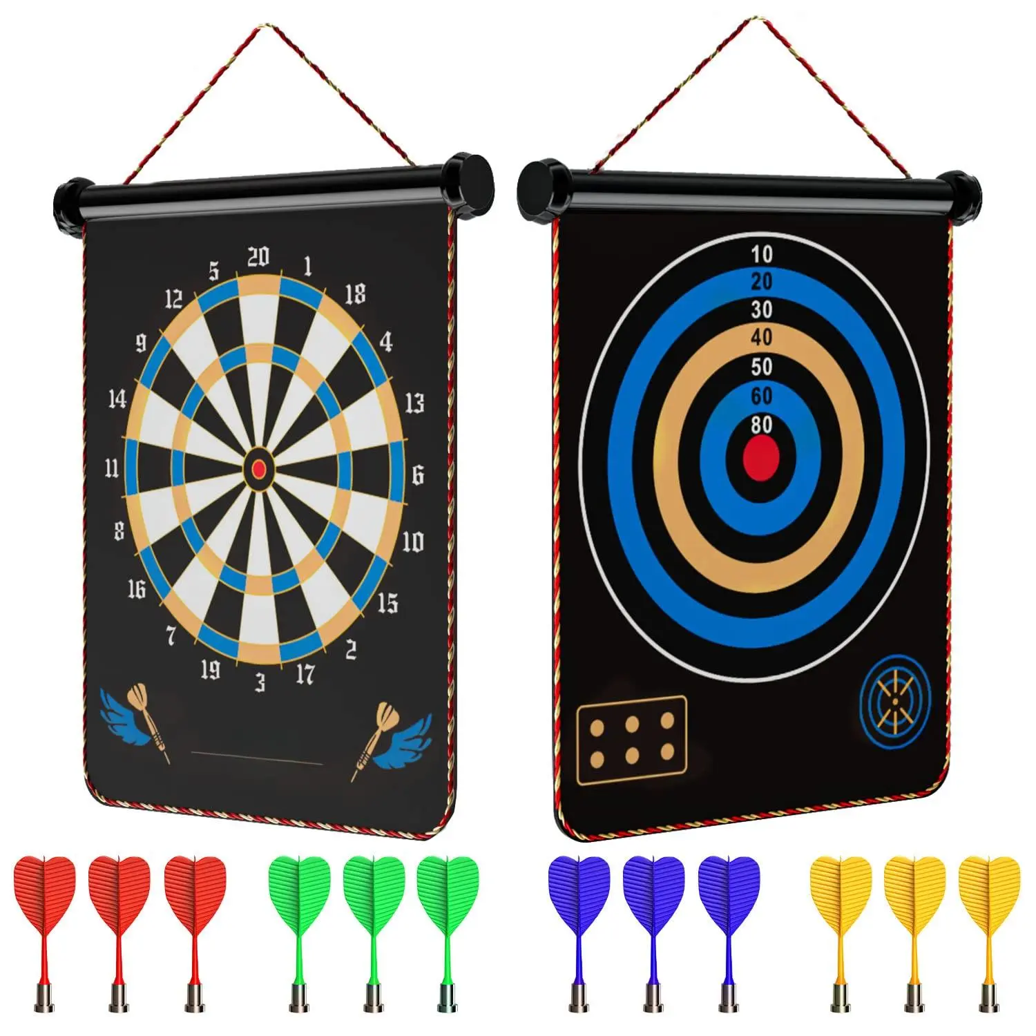 Magnetic Dart Board Indoor Outdoor Games For With 12 Darts  Gifts Teenage Teen Gift Ideas 8 9 10 11 13 14 Years Old Game Room Decor