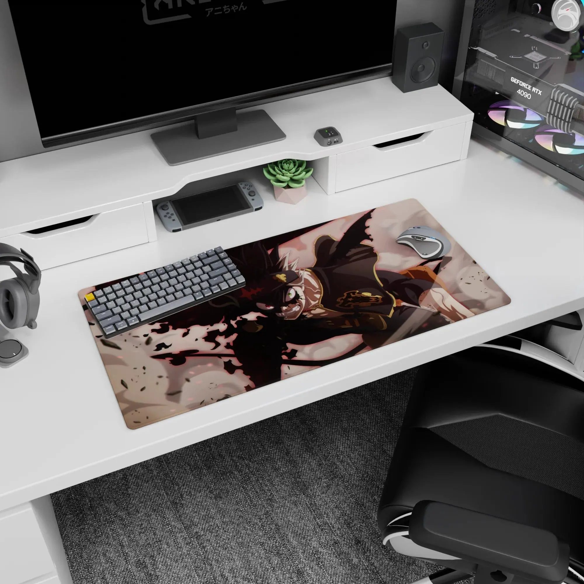 [SALE UP TO 30%]Black Clover - Anime Desk Mat - Demonic Charge, Mouse Pad for Anime Fan, Gaming Desk Accessories, Large Computer Pad, Desk Decor