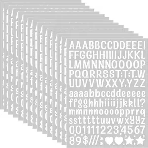 2280 count 15 Sheets Small Letter Stickers,0.5 Inch self-Adhesive Alphabet Numbers Stickers,Cute Vinyl Letter  for Mailbox,Scrapbooking,Windows,Signs,Doors,Enterprise,Address (White)