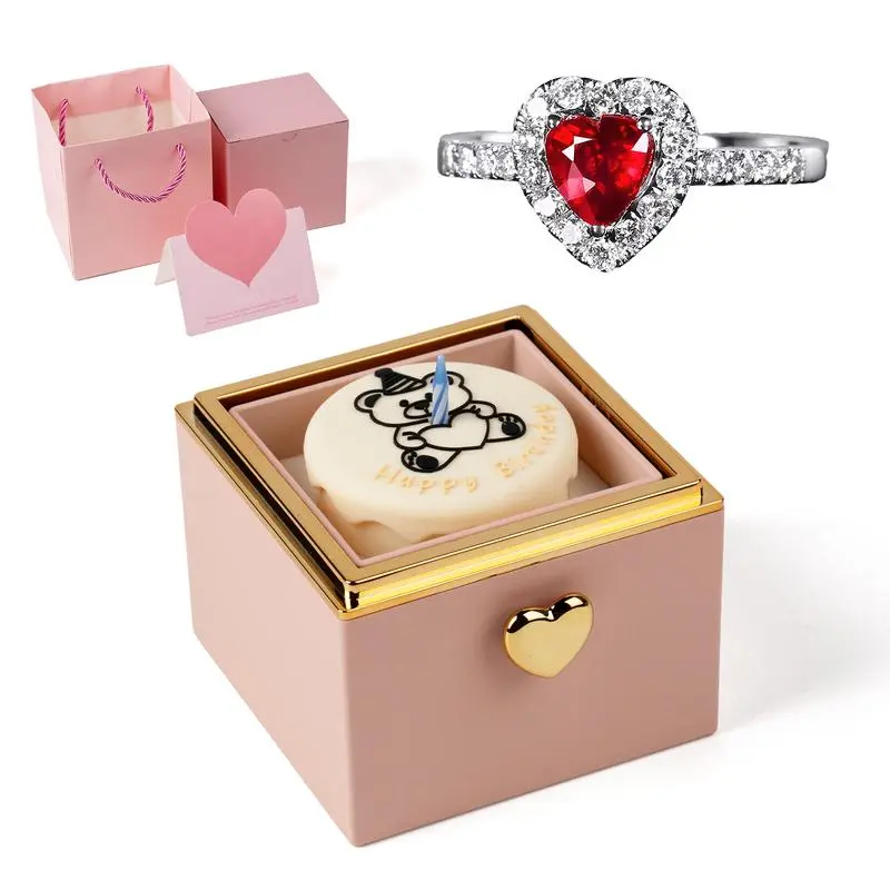 Pink Cake Surprise Wish Box Toy Accessory - Includes Wish Box, Gift Bag, Greeting Card - Ideal Birthday Gift for Girlfriends, Moms - Suitable for Christmas, Proposal Scenarios
