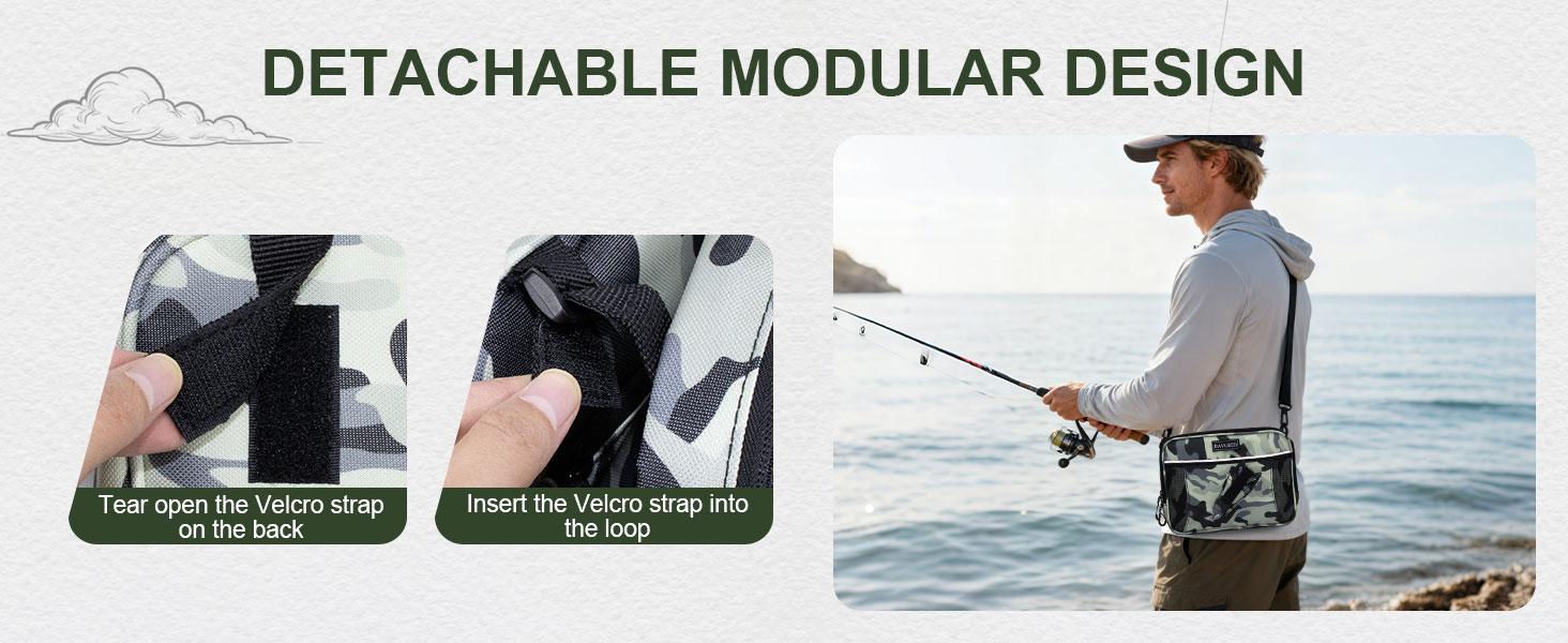 Fishing Backpack with Removable Bait Binder, Water-Resistant Tackle Storage Bag with Rod Holders & Adjustable Compartments,Fishing Gear Bag