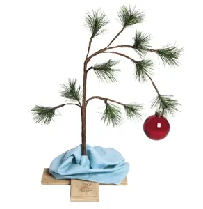 Adorable 24" Charlie Brown Christmas Tree w/ Linus's Blanket - Perfect Holiday Decor & Classic Ornament!