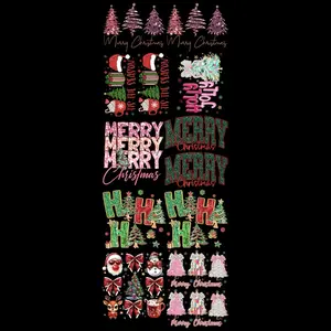 13 Christmas Glitter Effect DTF Pre Made Gangsheet