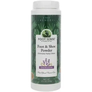FOOT SENSE All Natural Smelly Foot & Shoe Powder - Foot Odor Eliminator lasts up to 6 months. Natural formula for smelly shoes and stinky feet. Protects disinfects & deodorizes.