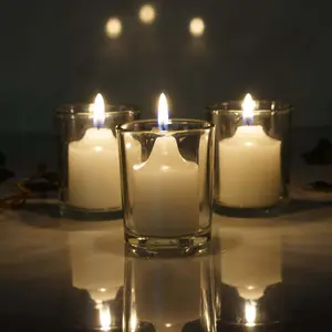 12-Pack Glass Votive Candle Holders Clear - Tealight Holder Set for Weddings and Events 2.5"