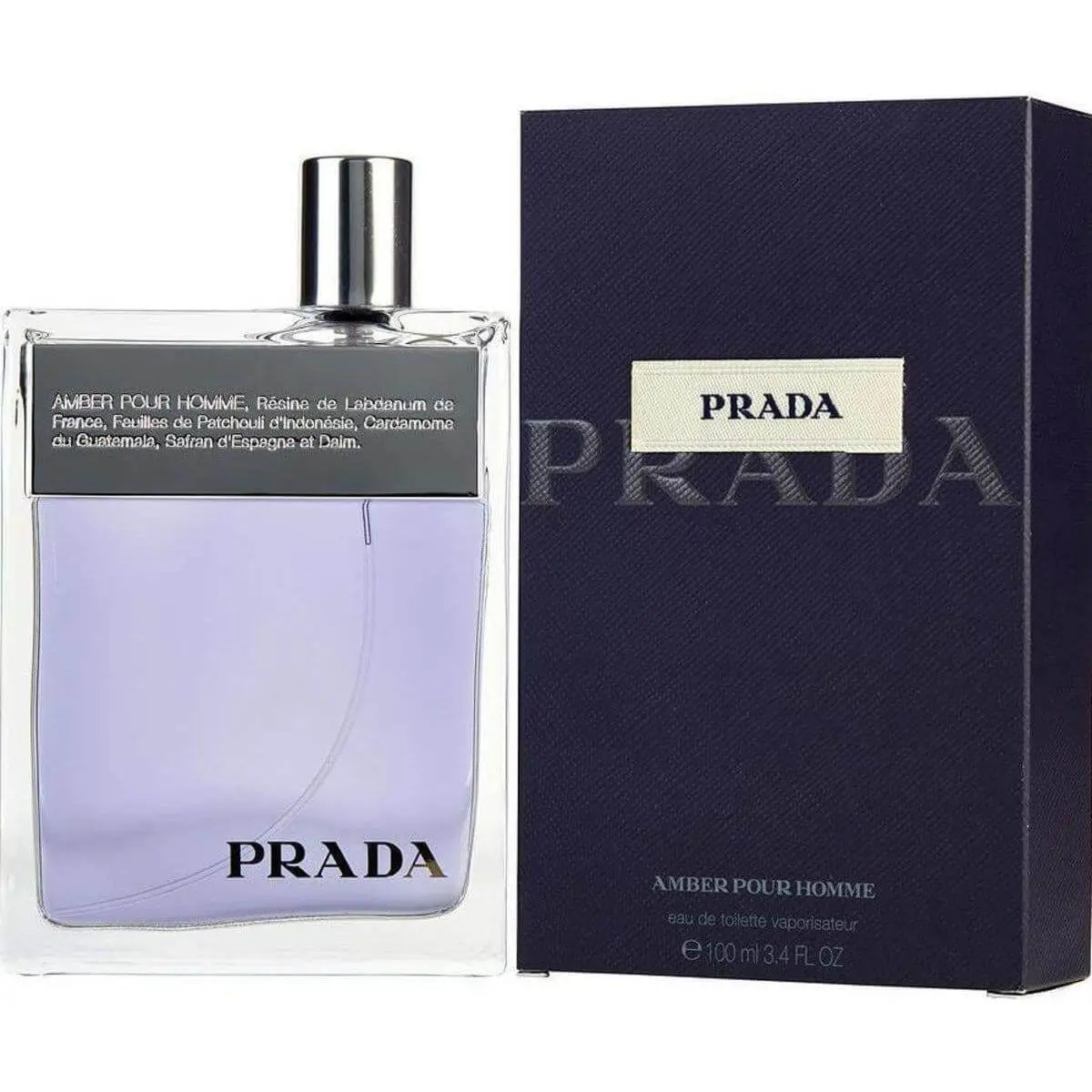 PRADA Amber Pour Homme Intense Eau de Parfum for Men, a Warm and Spicy Citrus Fragrance with Amber, Vanilla, and Patchouli Notes, 3.4 fl oz, Scented Fragrance Perfume, Intense Scent, Patchouli Vanilla Bergamot, Perfumes Edp