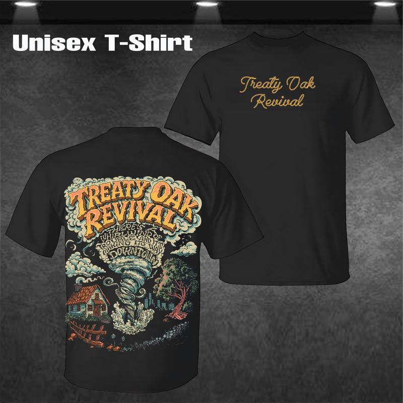 Treaty Oak Revival Band T-Shirt Hoodie & Sweatshirt Vintage Acid Wash Country Rock Red Dirt Southern Rock Music Heavy Cotton Oversize Unisex Retro Graphic Concert