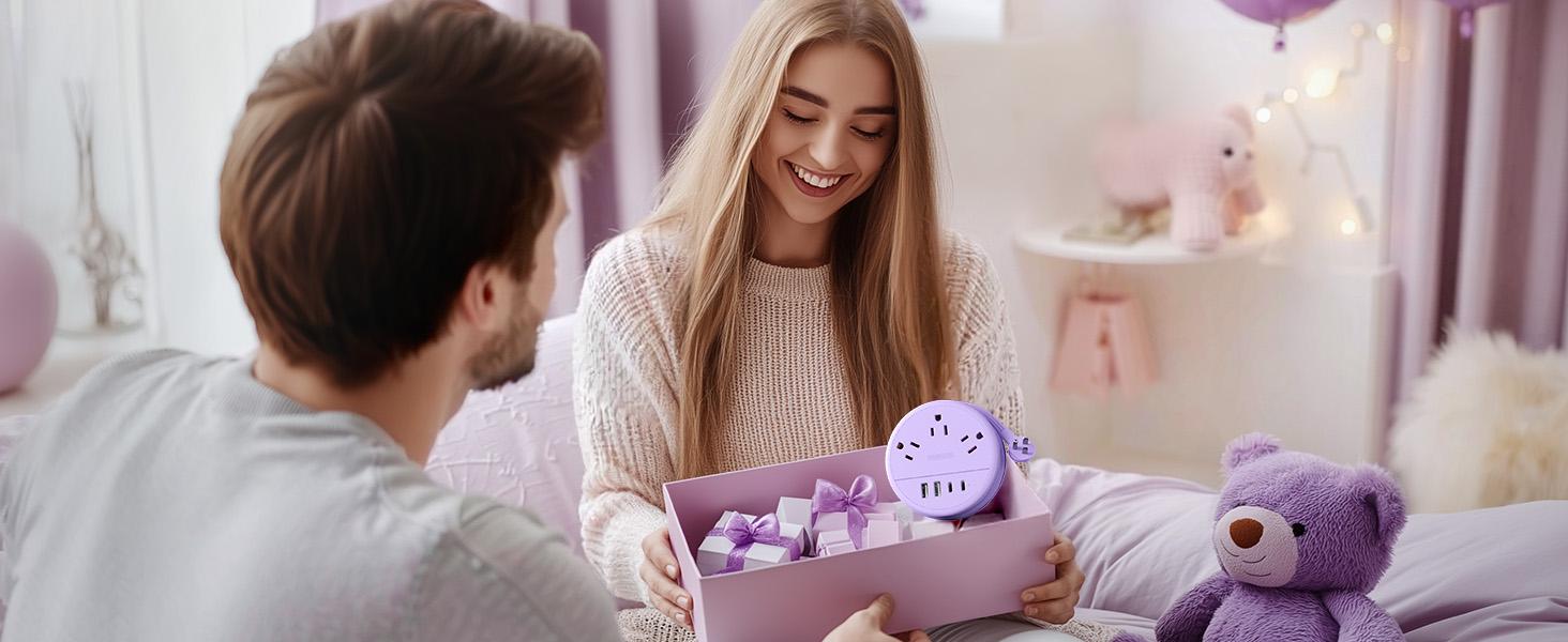 NTONPOWER Travel Power Strip Cruise Approved, 7-in-1 with 3 AC Outlets & 4 USB (2 USB-C), Flat Plug 4FT Wrapped Around Extension Cord, Travel Essentials for Cruise, Hotel & Dorm, Purple Round Strip, Smart USB Charging NTONPOWER Travel Power Strip Cruise Approved, 7-in-1 with 3 AC Outlets & 4 USB (2 USB-C), Flat Plug 4FT Wrapped Around Extension Cord, Travel Essentials for Cruise, Hotel & Dorm, Purple Round Strip, Smart USB Charging