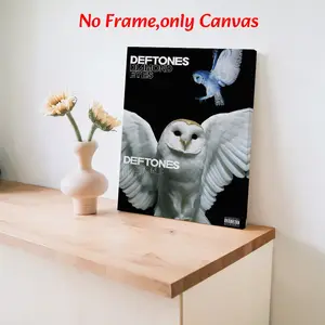 Rock Wall Art, Deftones Diamond Eyes Album Cover Poster, Alternative Rock Graphic Printing, Black And White And Blue Canvas Decoration, Bedroom & Music Room Aesthetic, Perfect Gift For Music Lovers, Framed.
