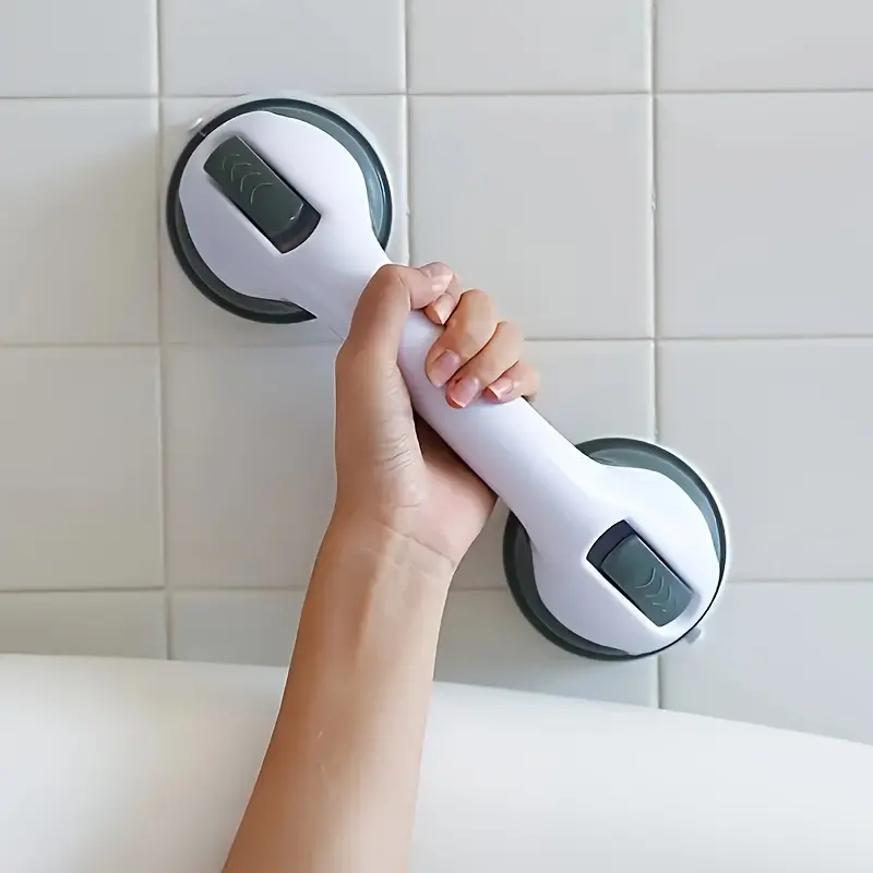 Shower Handle • Safety Assist Grip with Anti-Slip Support • Vacuum Suction Cup Grab Bar & Accessory • for Toilet and Bathroom Use