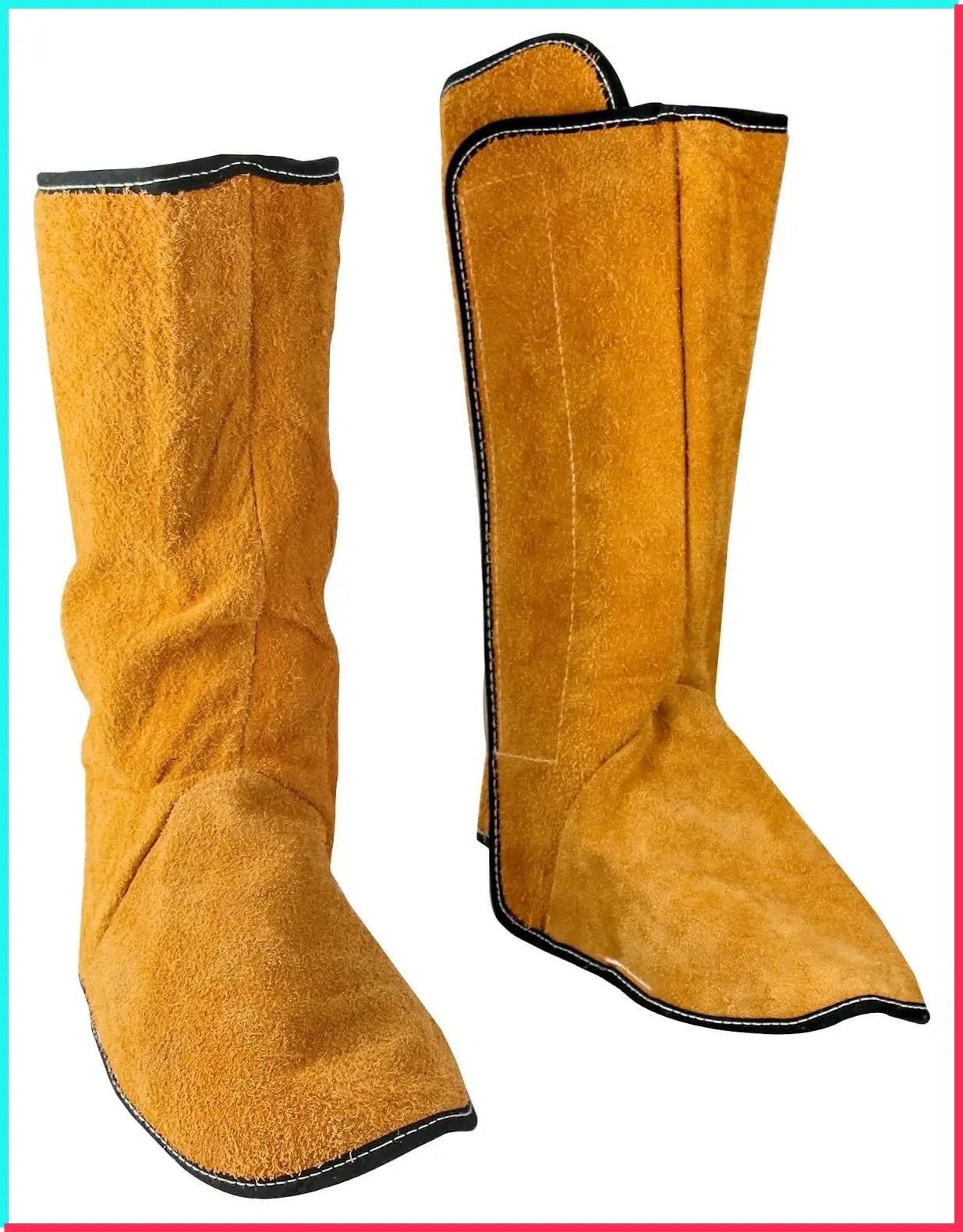Fireproof Leather Shoe Leg Covers for Welding, Welder Work Boot Protectors, Welding Safety Boot Covers, Leg Guards Gaiters for Men and Women