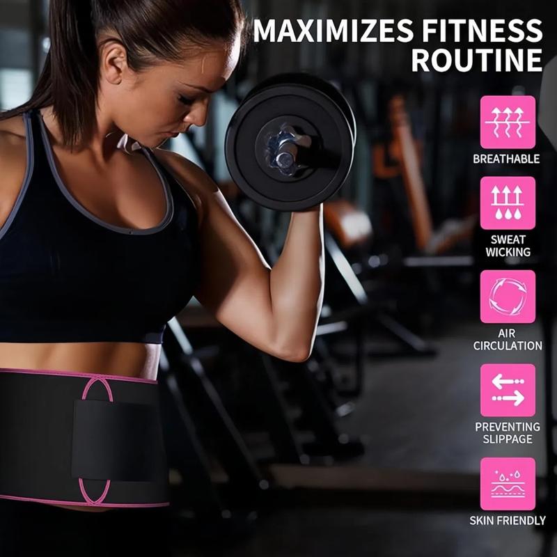 GETBED Classic Sweat Waist Trimmer for Women & Men Black/Pink CR Neoprene with Neo-Sweat Technology for High Intensity Training Gym Workouts Fitness Layer Waist Trainer Belt Exercise Waistband 2 Adjustable Sizes Choose Color