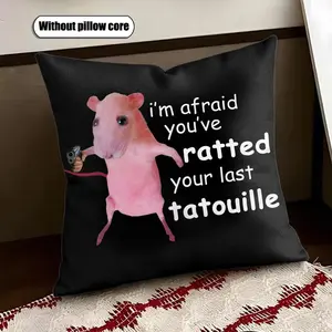 Funny Mouse Emoji Pillow Cover, Soft Short Fluff, Zipper Closure, Home & Party Decor, 45 X 45 Cm, Cushion Cover for Living Room