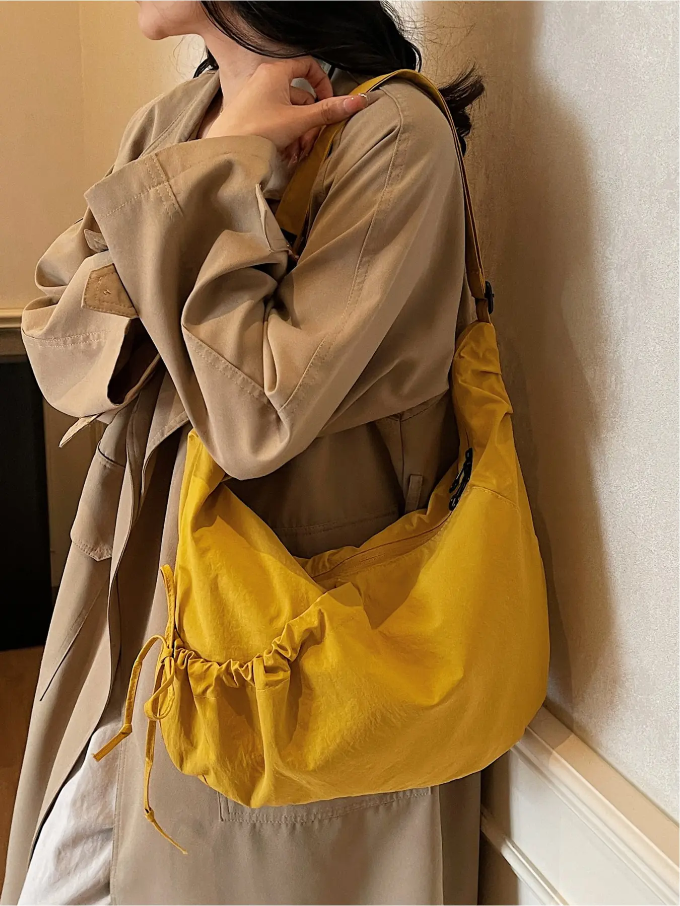 .Korean Style Ins Dumpling Bag Women 2026 New Versatile Casual Shoulder Purse Crossbody Fashion Shoulder Bag Unique Design Pleated Handbag