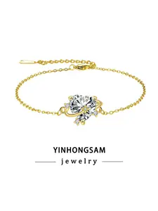 Planet Infinity Heart Cut Bracelet for Women, 18k Gold Plated Heart Charm Bracelet, Christmas Birthday Mother's Day Bracelets Jewelry for Girl Mom Wife