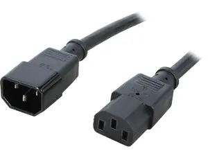 C2G 29934 16 AWG 250 Volt Computer Power Extension Cord - C14 to C13, TAA Compliant, Black (8 Feet, 2.43 Meters)