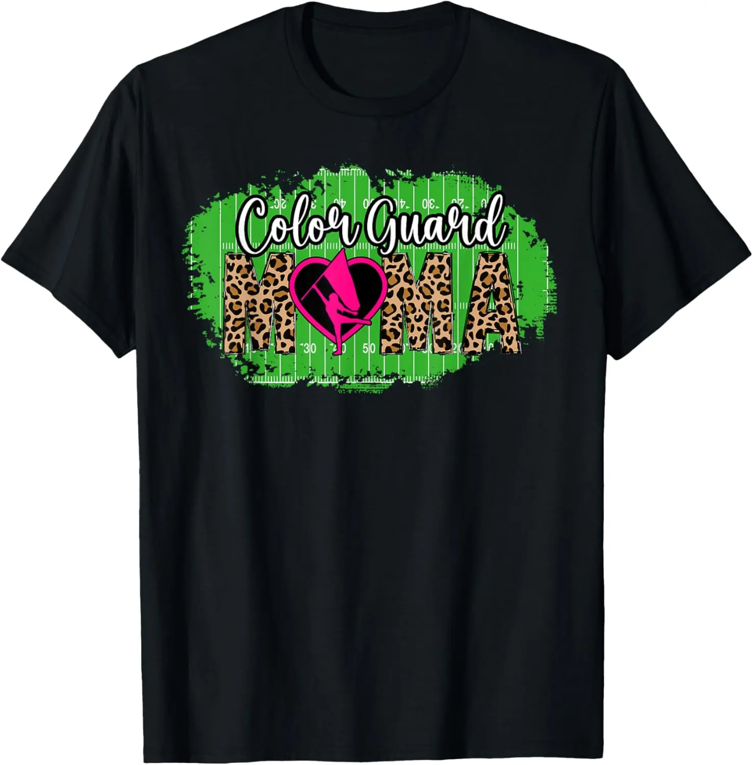 100%cotton Color Guard Mama Leopard Guard Mom Of A Color Guard Member T-Shirt