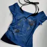 Women's 2 in 1 Floral & Letter Print Halter Neck Tee, Y2k Slim Fit Casual Top for Summer, Ladies Clothes for Daily Wear, Casual Wear Clothing, Casual Summer Chic