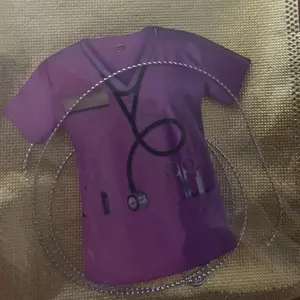 Nurse Uniform Purple Design with Stethoscope and Scissors Keychain Accessory - Stylish Decoration for Nurses