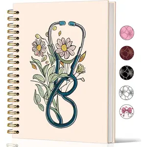 Lacama Nurse Gifs for Women Nurse Notebook,Nurse Appreciation Gifts, Nursing Student Graduation Gifts, Nurses Week Gifts, 160 Pages, A5 Stethoscope Flower Spiral Notebook, Office School Supplie