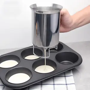 1pc Stainless Steel Batter Separator Handheld Cupcake Batter Funnel for Baking Mix Distribution and Stirring