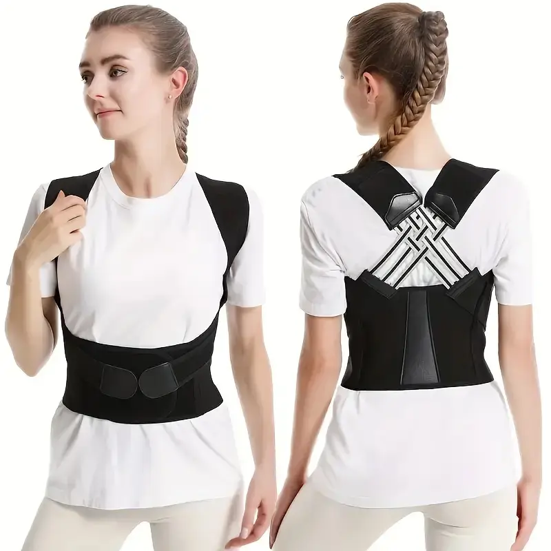 Adult Shoulder Brace Posture Corrector for Men and Women - Breathable Back Straightener, Eco-Friendly Back Support, Adjustable Back Strap with Healthcare Benefits