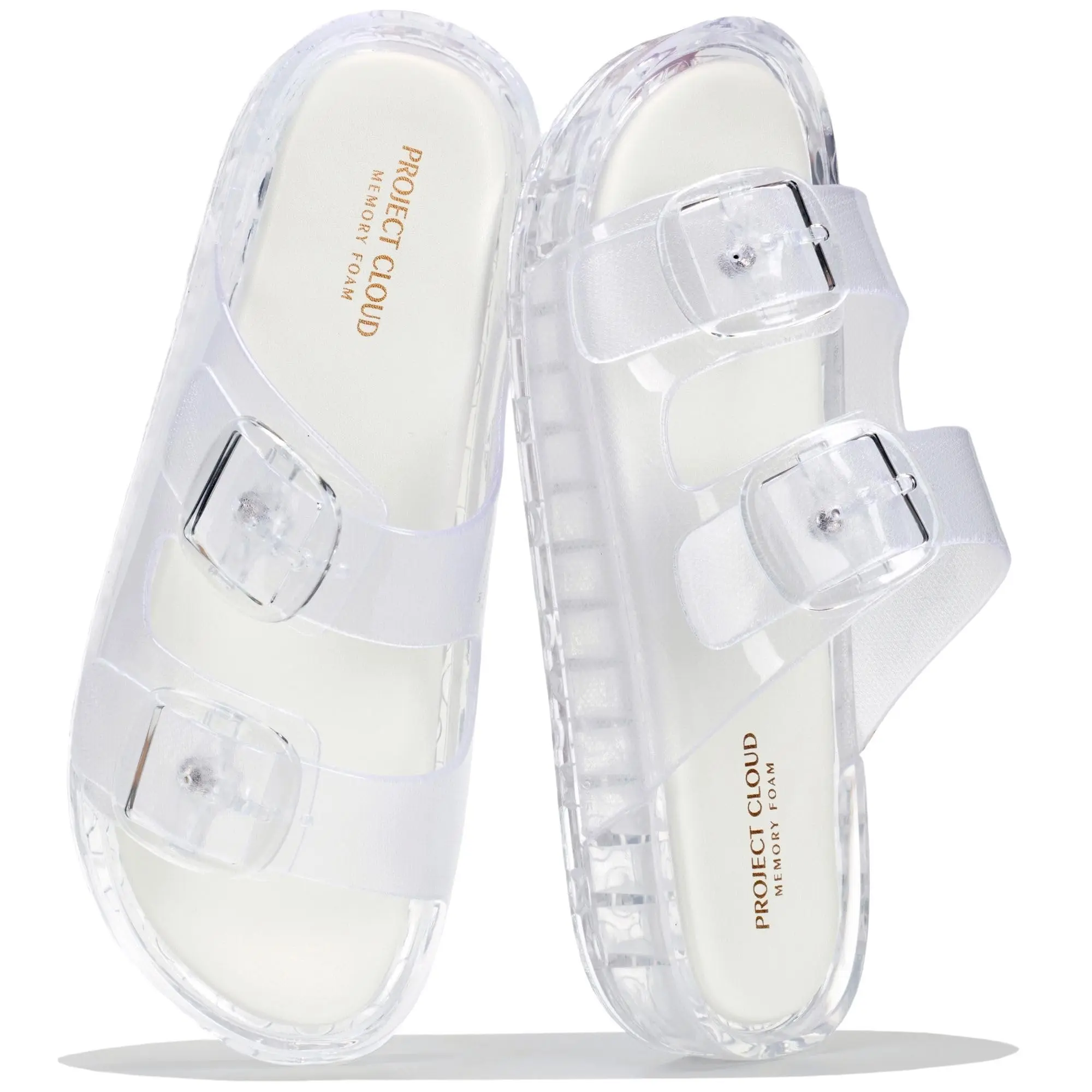 Project Cloud Women's | Project Cloud Jelly Sandals | Memory Foam Insole | Lightweight | Non-Slip - Marmalade