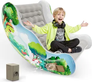 Crakrora Sensory Chair for Kids, Inflatable Rocking Chair for Kids with Autism & ADHD, Air Cloud Rocker for Toddler as 3 4 5 6 7 8 Year Old Boy Girl Gifts, Autism Sensory Products Training Body Coordination