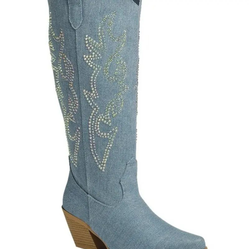 Blue Jeans-Inspired Boots