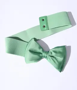 Mint Green Satin Bow Belt