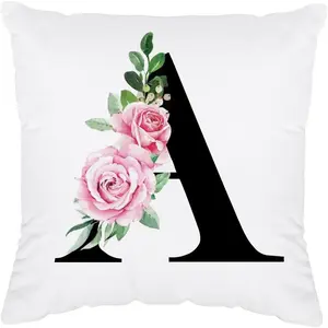 Letter Pillow Covers 18x18 - Initial Pillow Covers, Monogram Pillow Covers Decorative, Monogrammed Gifts for Women(A)