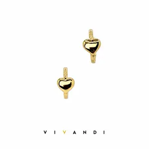 Vivandi Heart Charm Hoop Earrings